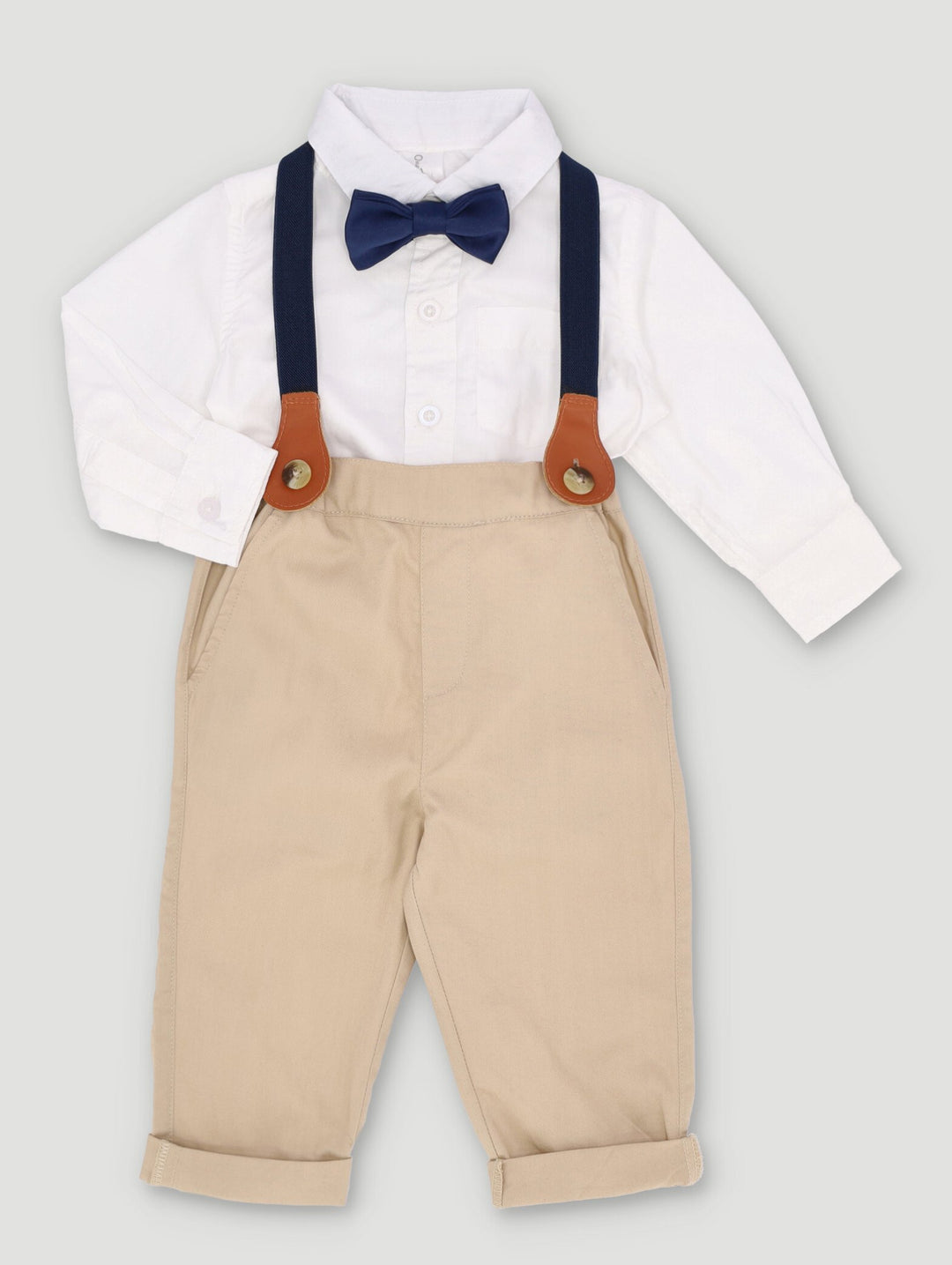 Baby Boys Long Sleeve Formal Shirt Pants Set White