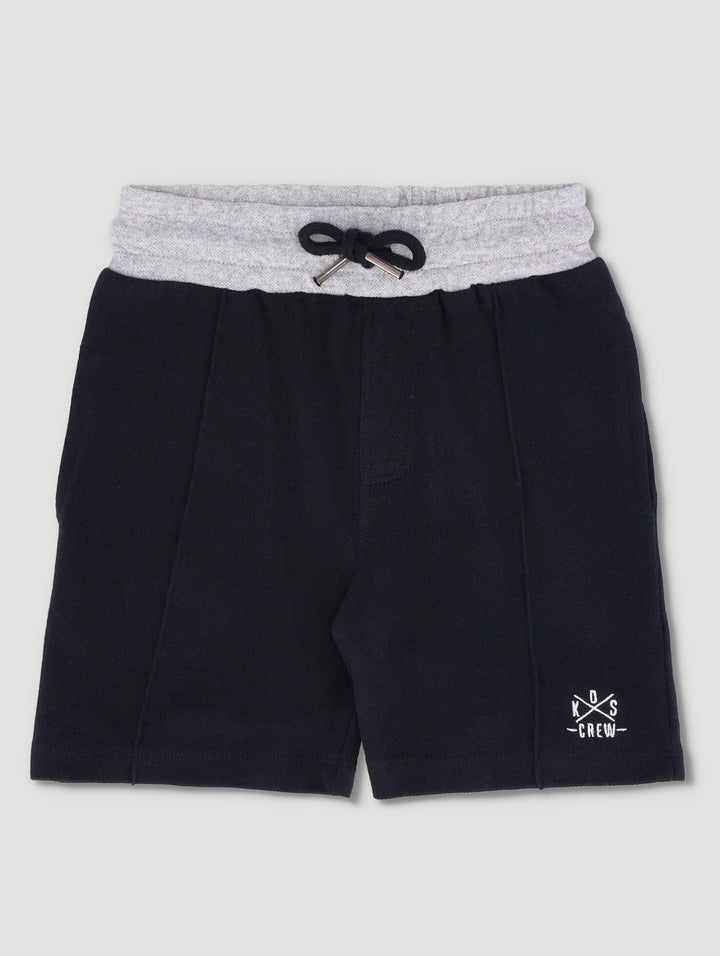 Pre-Boys Pique Colour Block Shorts - Black