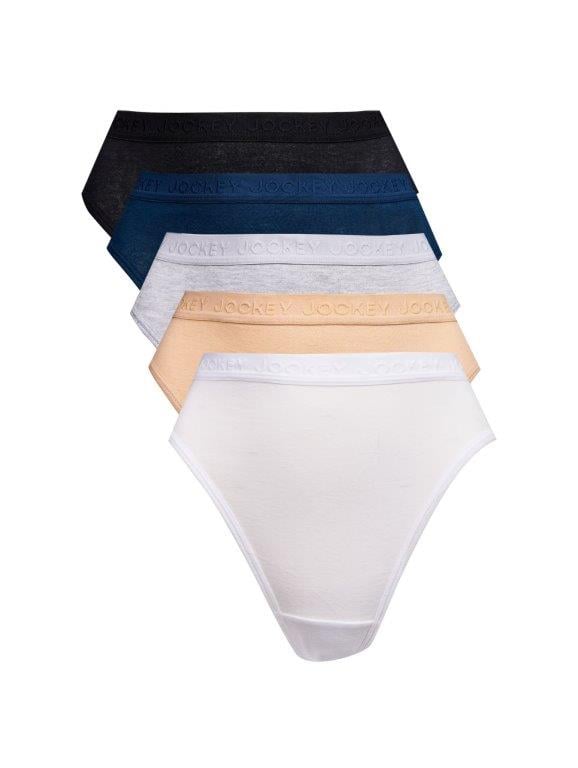 5 Pack Cotton French High Cut Panty