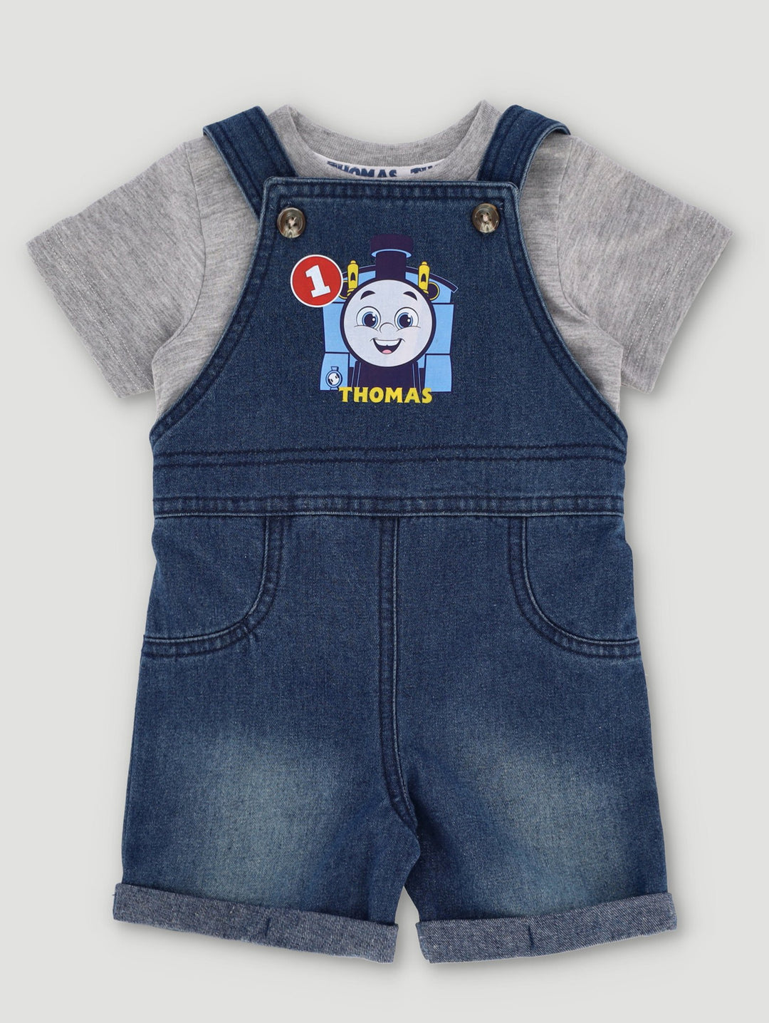 Baby Boys Thomas Denim Dungaree Set - Blue