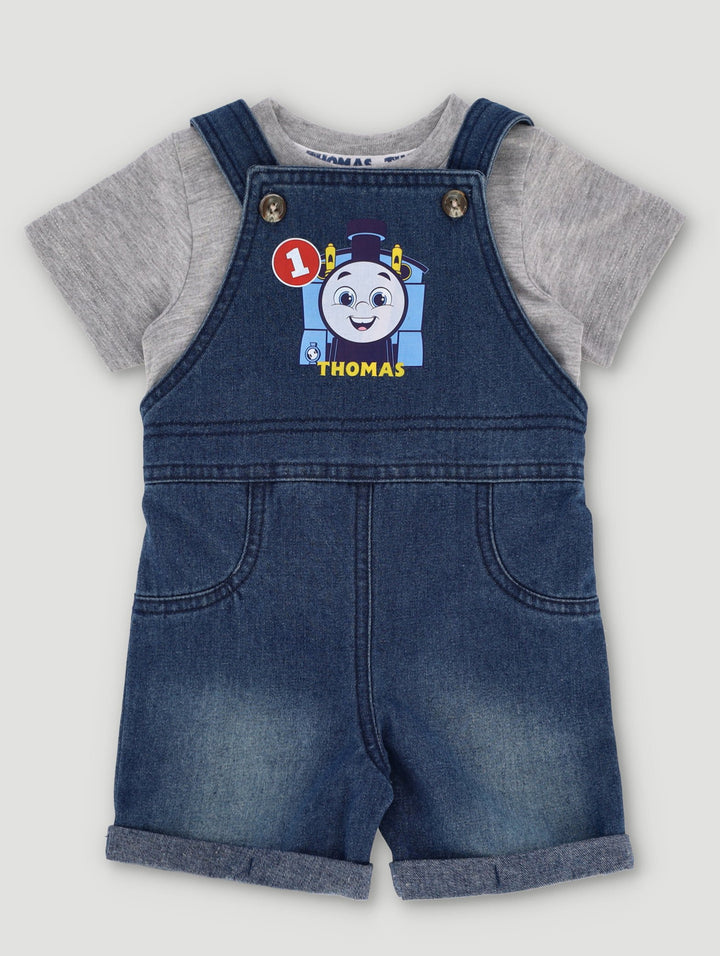 Baby Boys Thomas Denim Dungaree Set - Blue