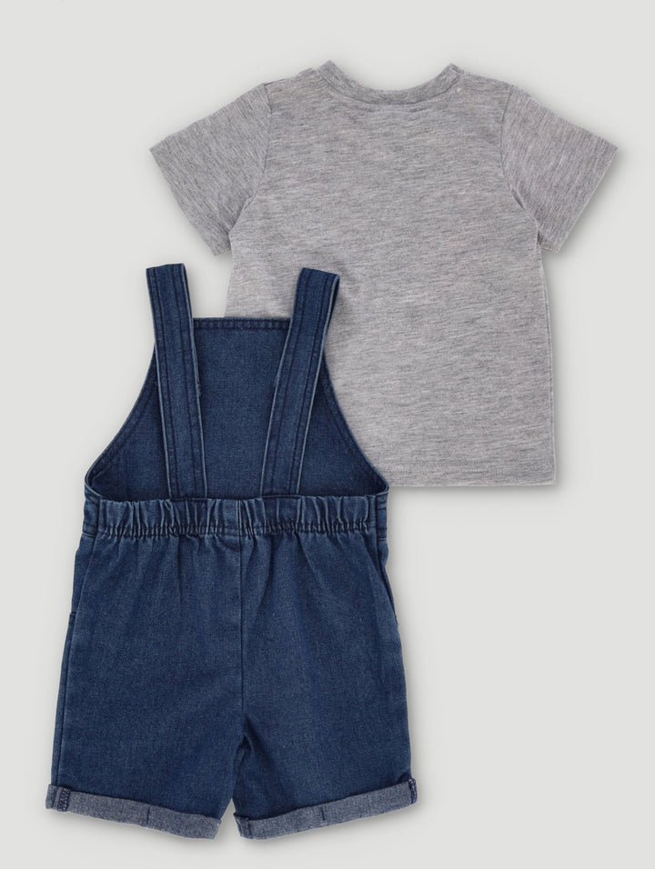 Baby Boys Thomas Denim Dungaree Set - Blue