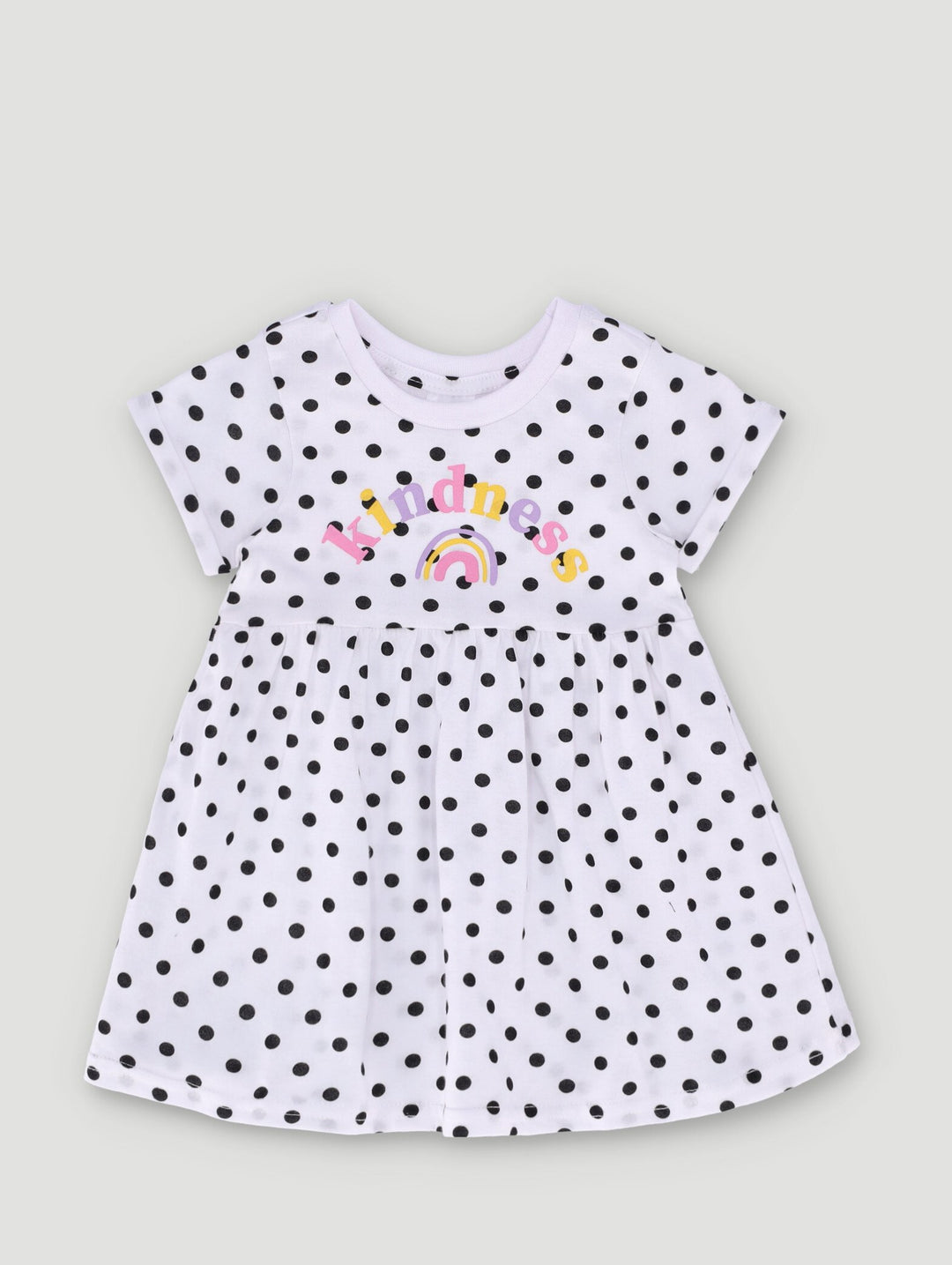 Baby Girls Spotted Dress - White