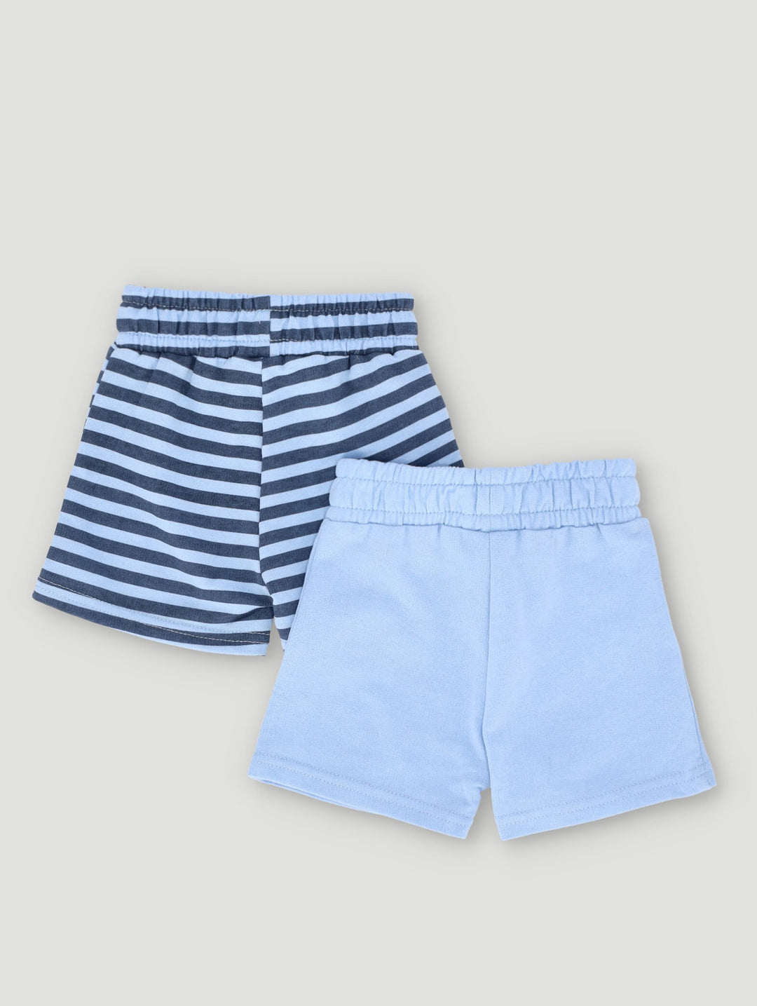 Baby Boys 2 Pack Fleece Train Shorts - Blue