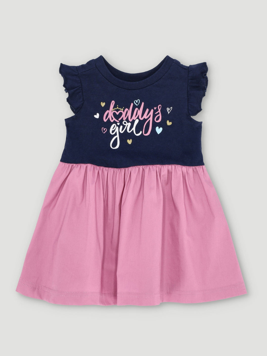 Baby Girls Daddy's Girl Combo Dress - Pink