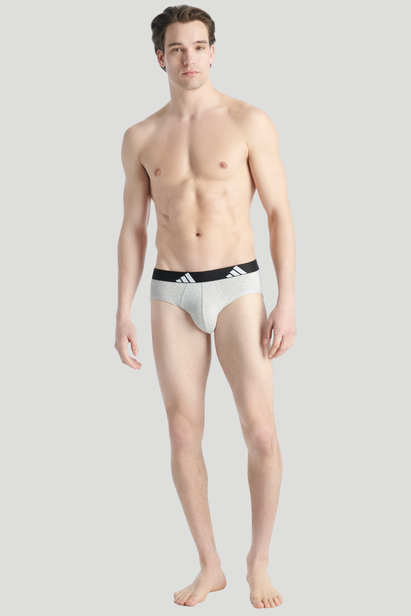 3 Pack Active Flex Cotton Brief - White/Grey/Black