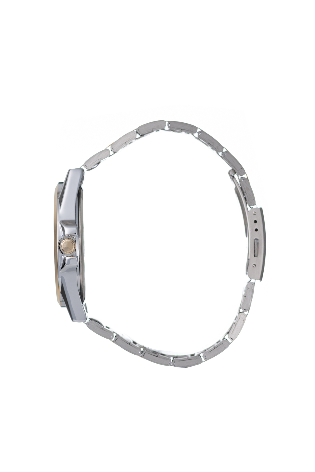 42Mm Gold Case Black Dial 2 Tone Metal Bracelet Watch - Black