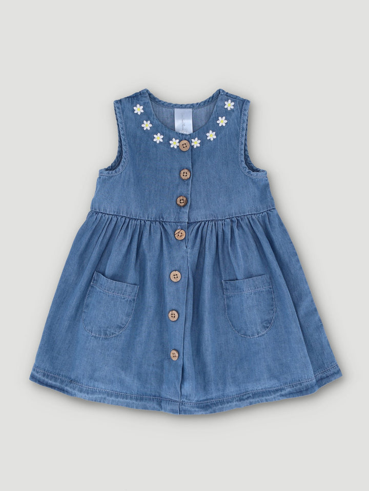 Baby Girls Daisy Dress - Denim