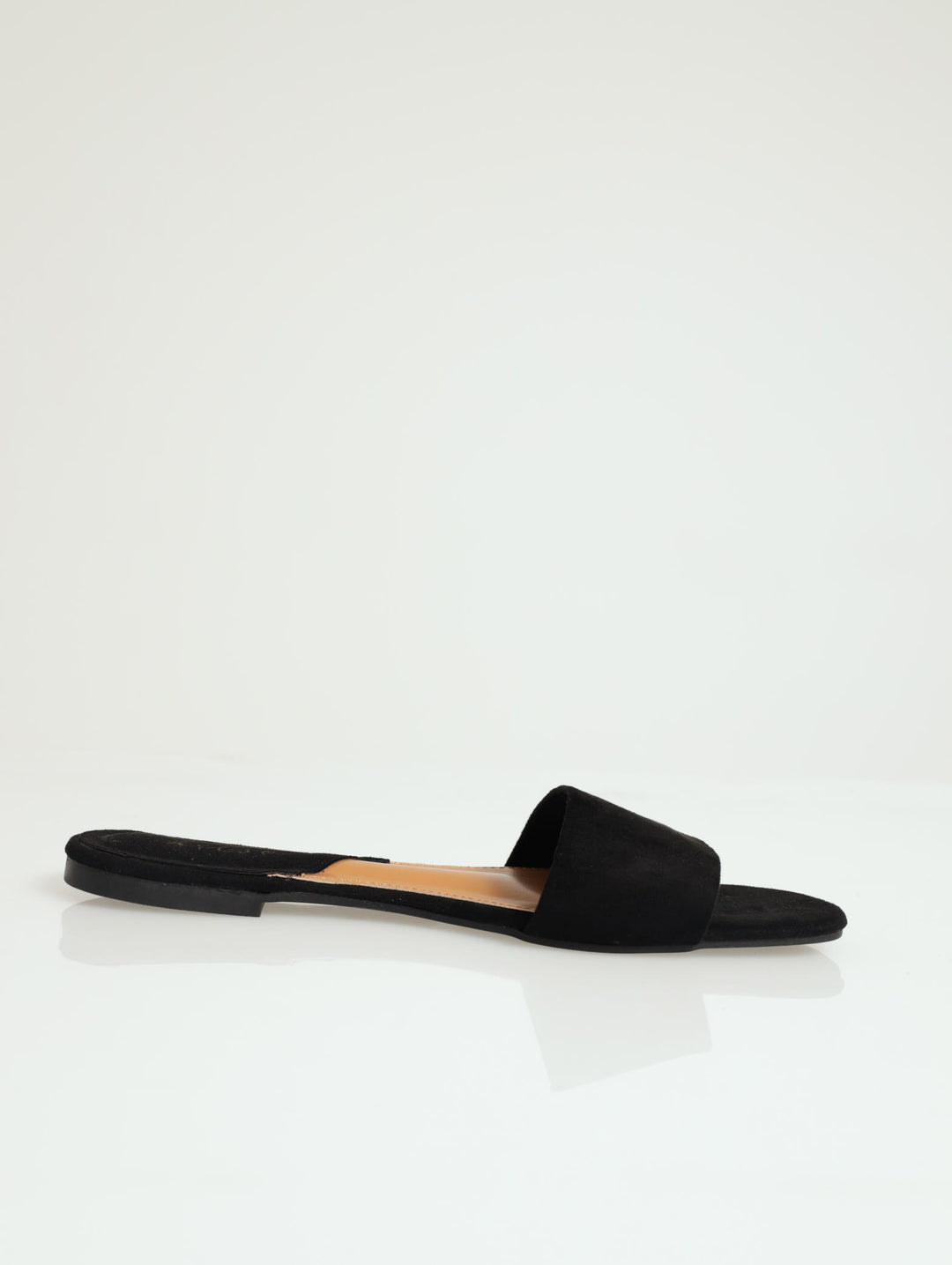 Basic Plain Mule Push-In Sandal - Black