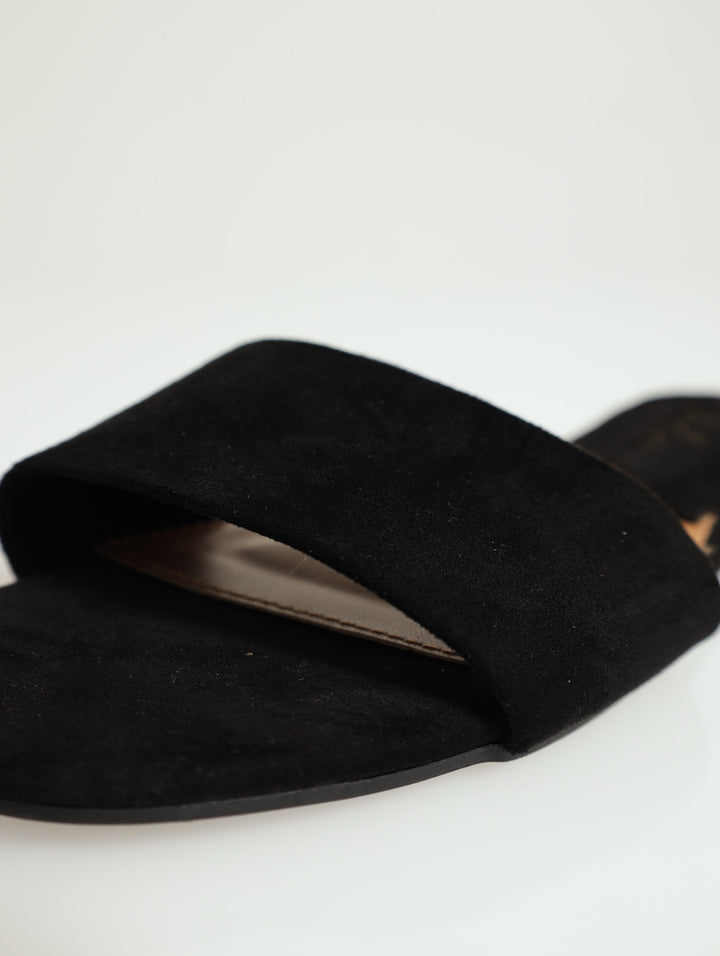 Basic Plain Mule Push-In Sandal - Black