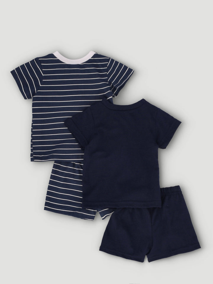 Baby Boys 2 Pack Pj Top & Bottom - Navy