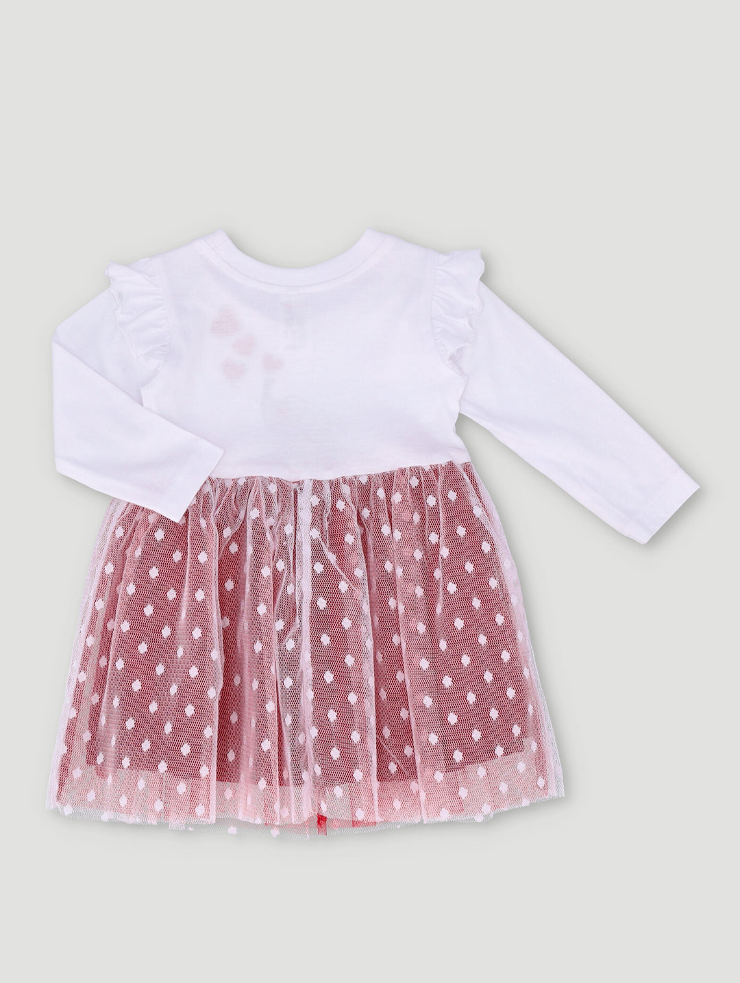 Baby Girls Spot Mesh Party Dress - Red