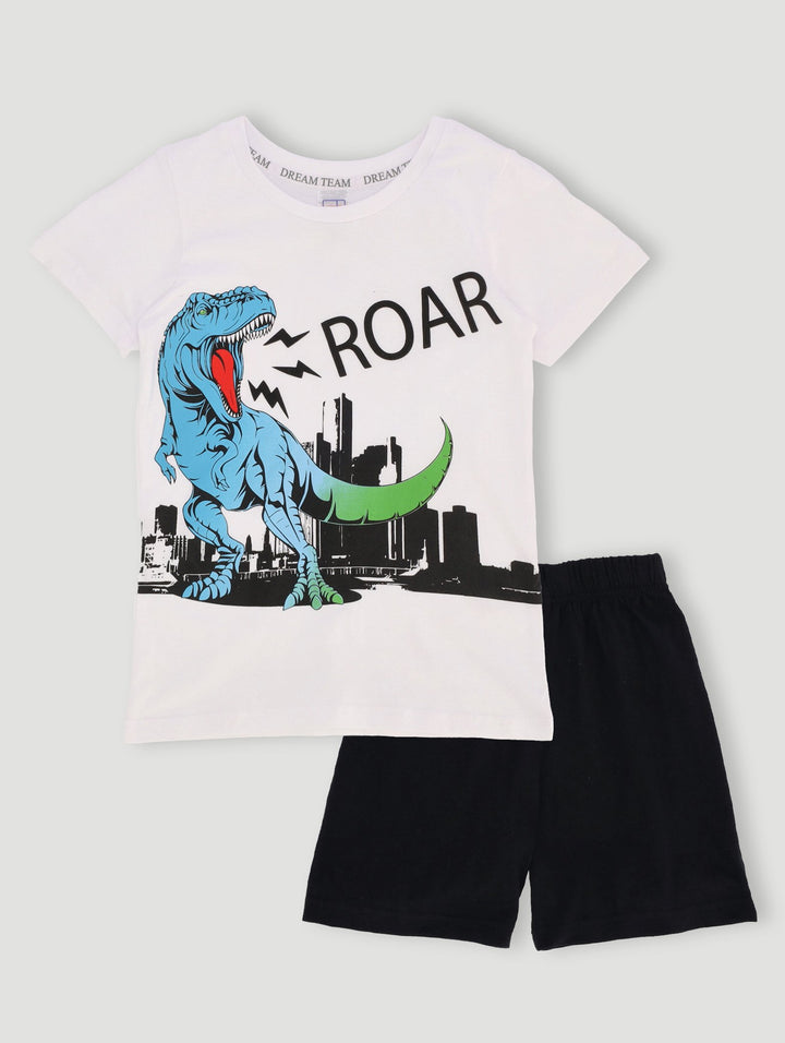 Pre-Boys Dino Sleep Set - White
