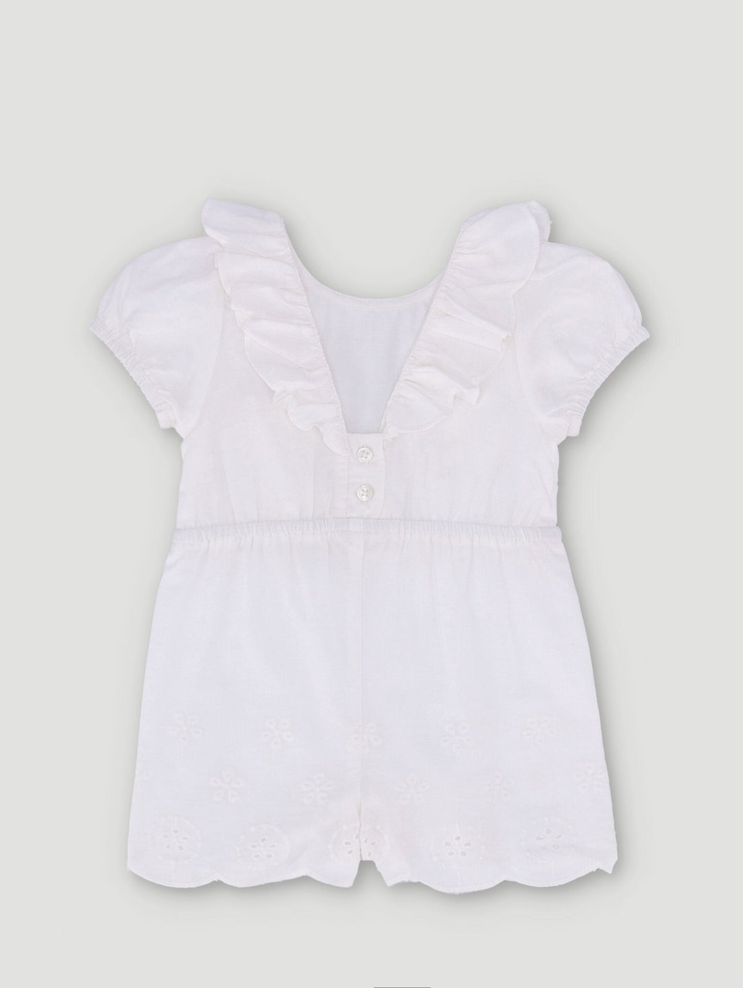Baby Girls Anglaise Onesie - White