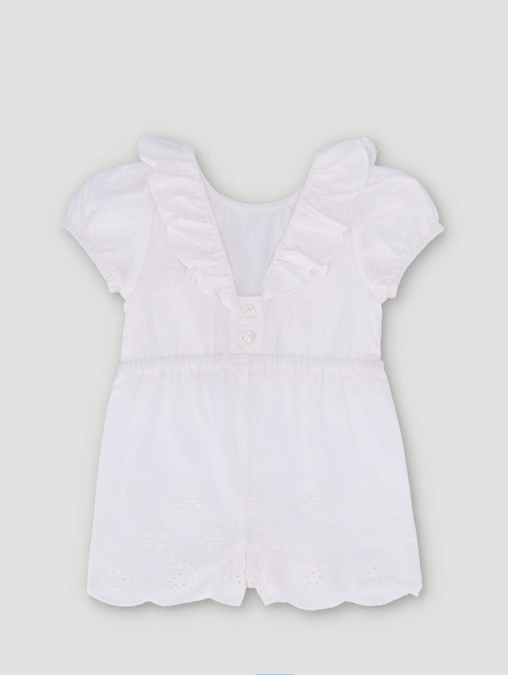 Baby Girls Anglaise Onesie - White