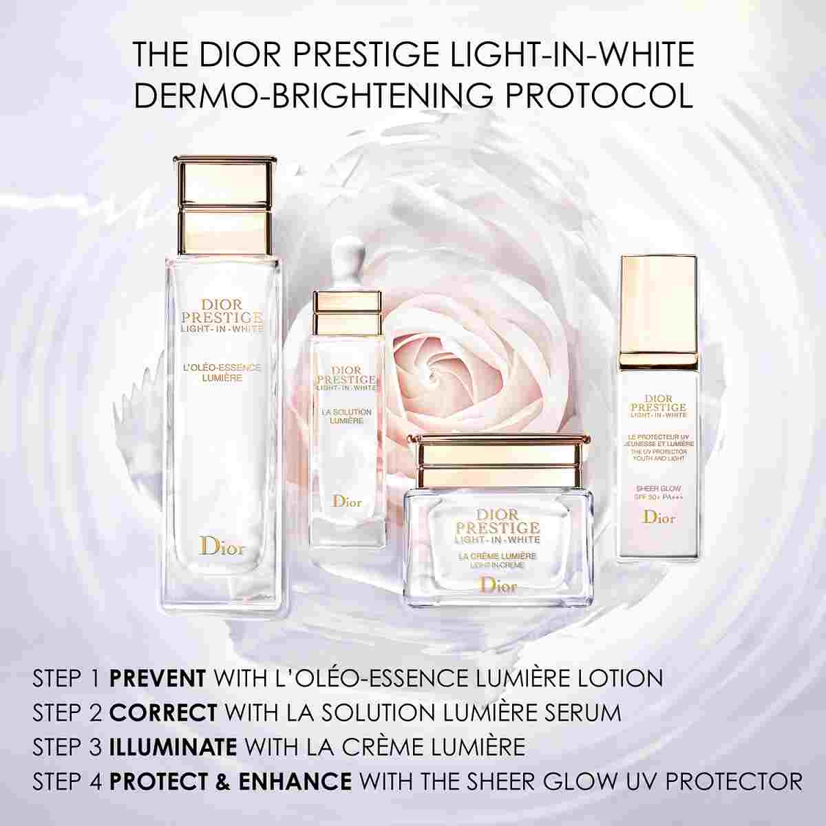 化粧下地 Dior Prestige White Collection Rosy Glow Prestige Light-in-White The UV Protector Youth & Light - Sheer
