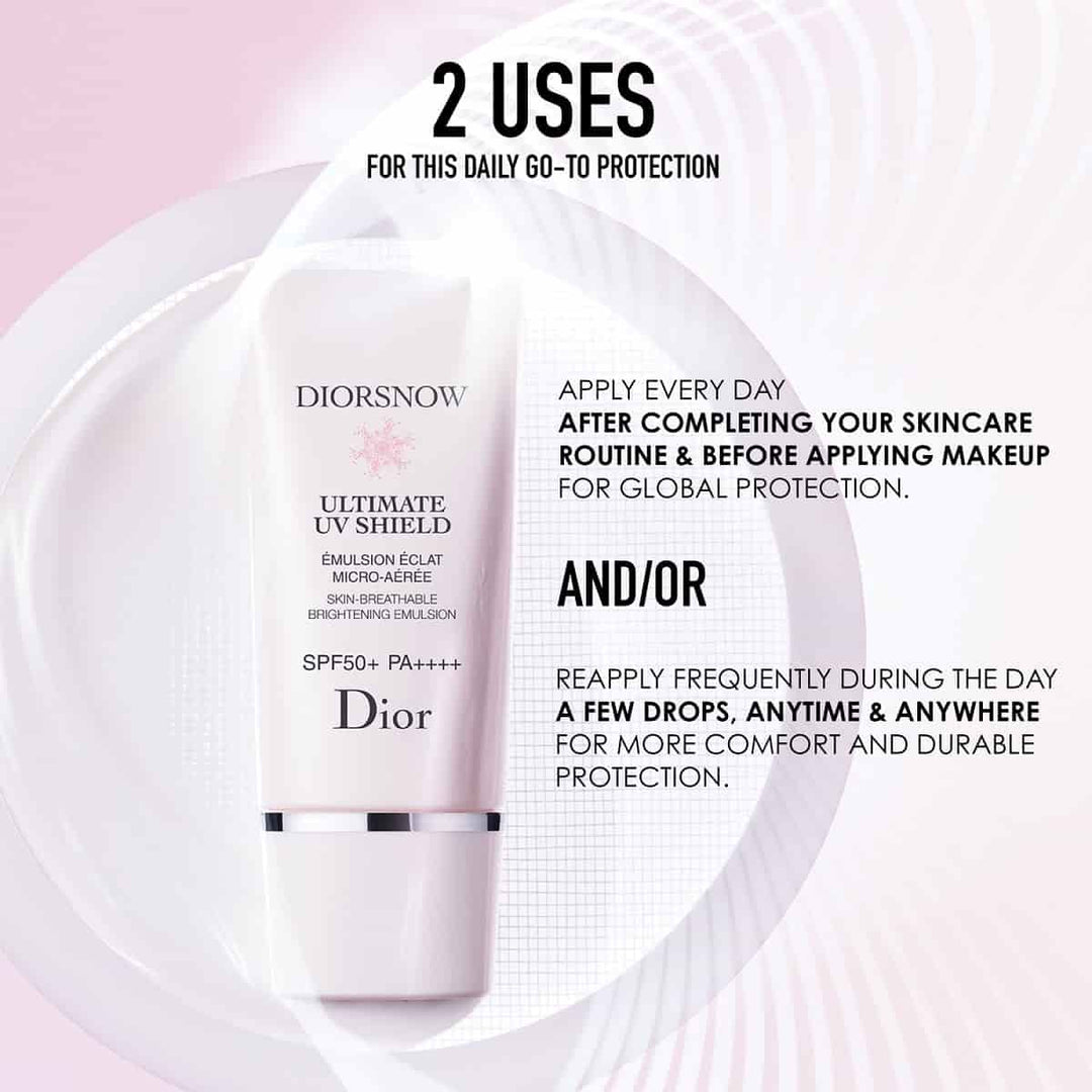 Diorsnow Ultimate UV Shield: Skin-Breathable Brightening Emulsion SPF 50+ 30ml
