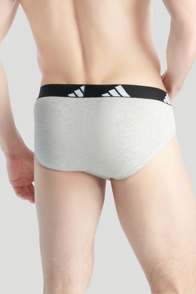 3 Pack Active Flex Cotton Brief - White/Grey/Black