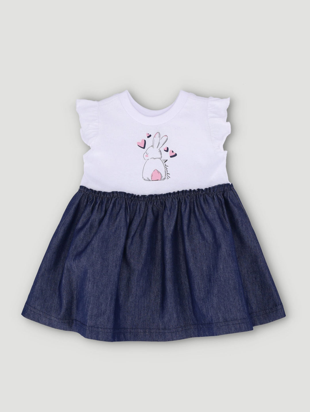 Baby Girls Love Bunny Combo Dress - Denim