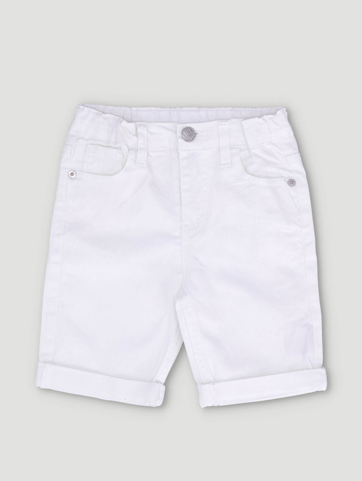 Pre-Boys Fashion Denim Shorts - White