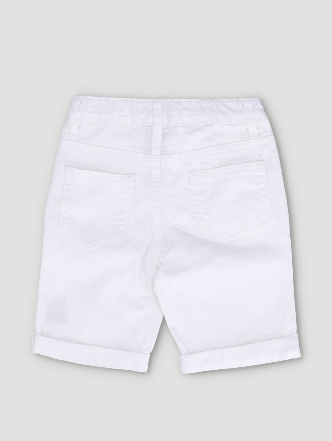 Pre-Boys Fashion Denim Shorts - White