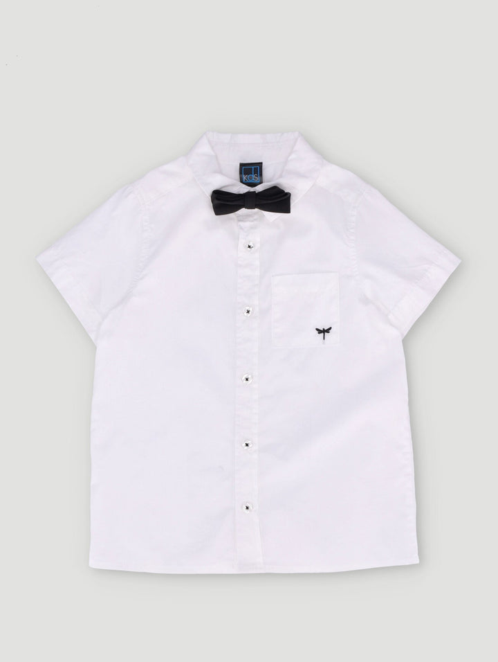 Pre-Boys Formal Shirt & Bow Tie - White