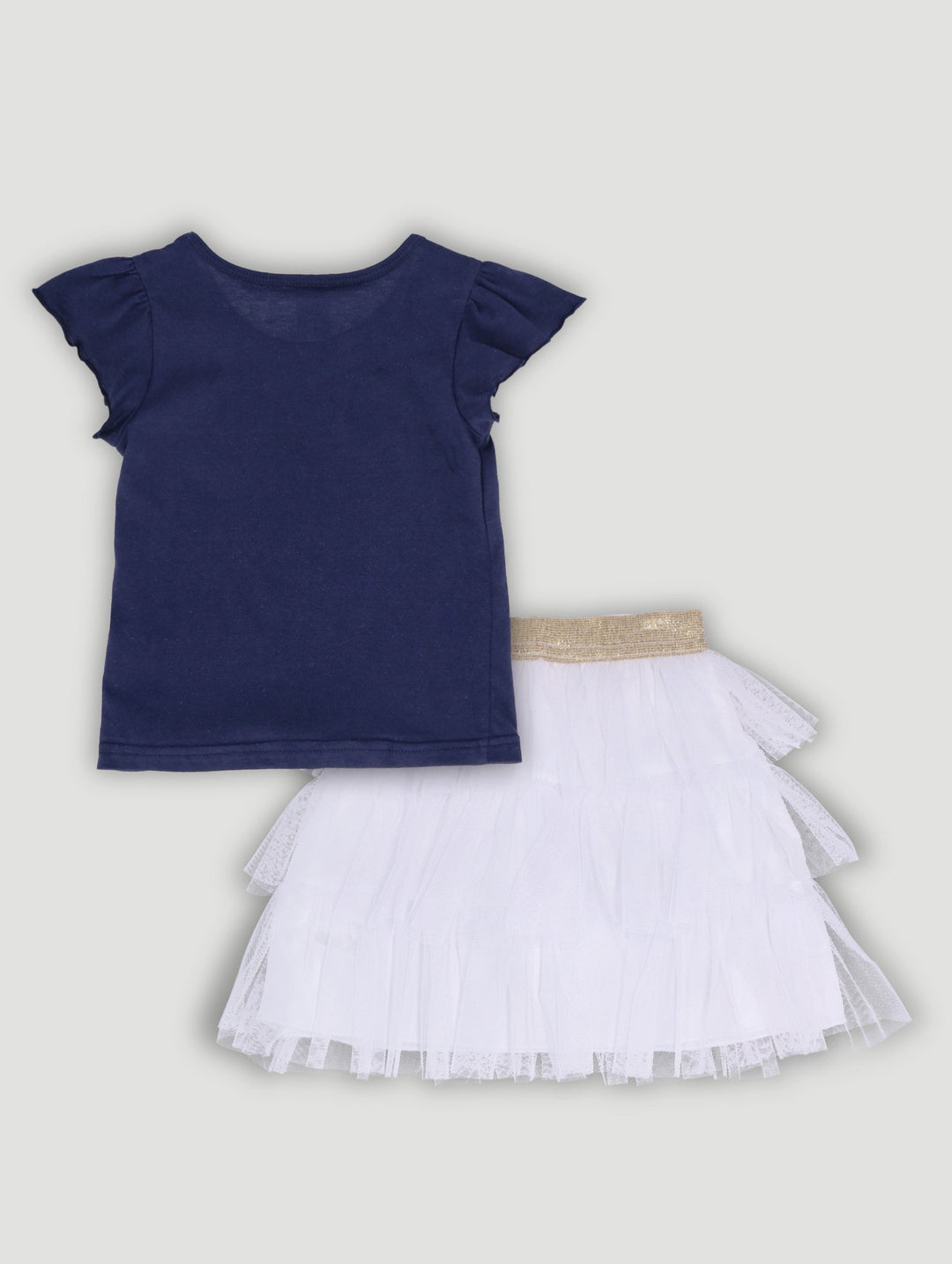 Pre-Girls Frill Tee & Tutu Skirt Set - Navy/White