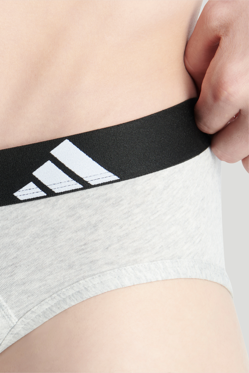 3 Pack Active Flex Cotton Brief - White/Grey/Black