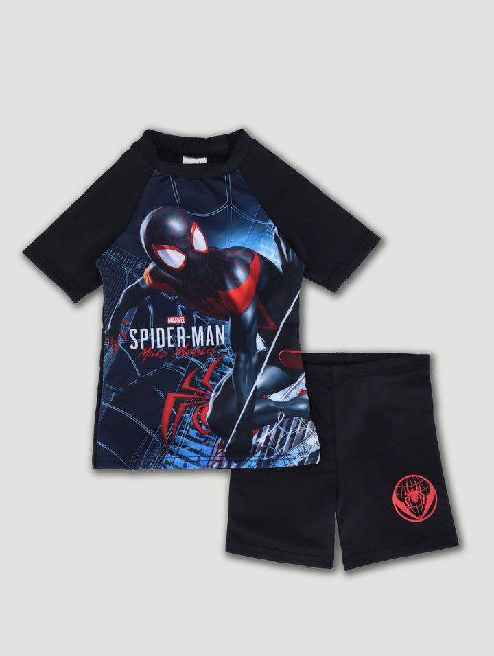 Pre-Boys 2 Piece Spiderman Swimwear - Black