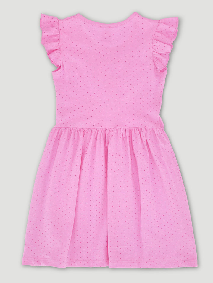 Pre-Girls Flamingo Applique Dress - Pink