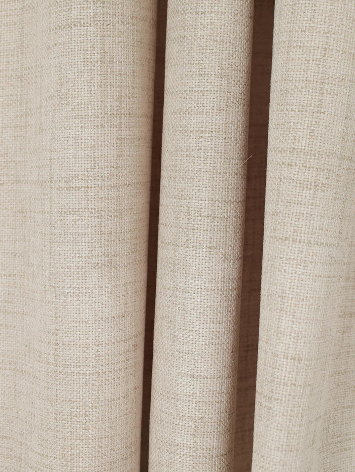 Lined Marbella Texture Taped Curtain - Natural