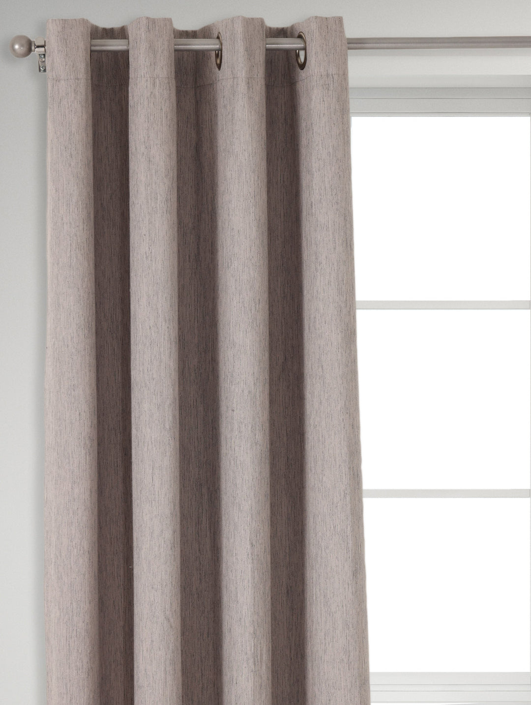 Lined Marbella Texture Eyelet Curtain - Grey