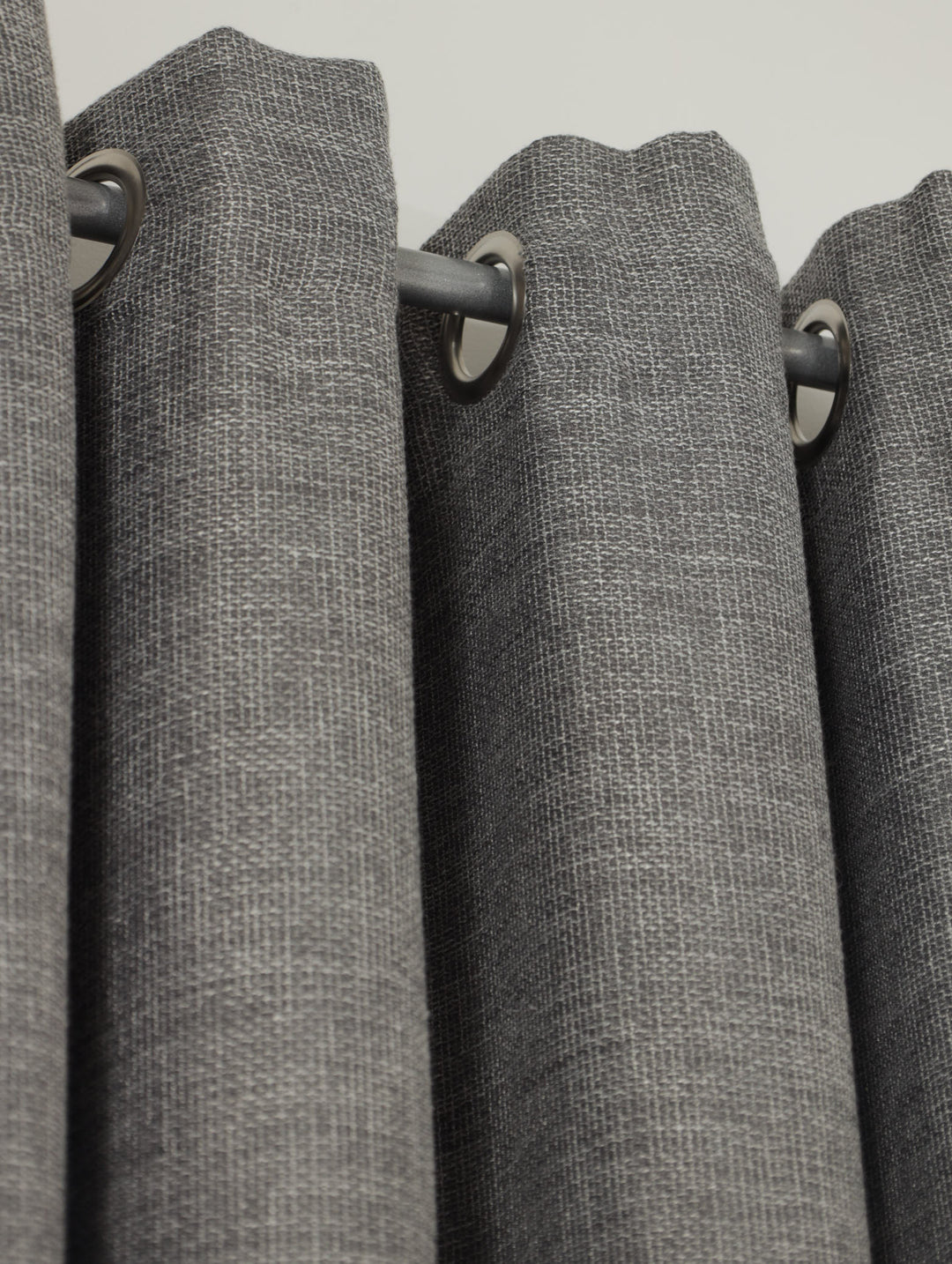 Lined Seville Texture Eyelet Curtain - Charcoal