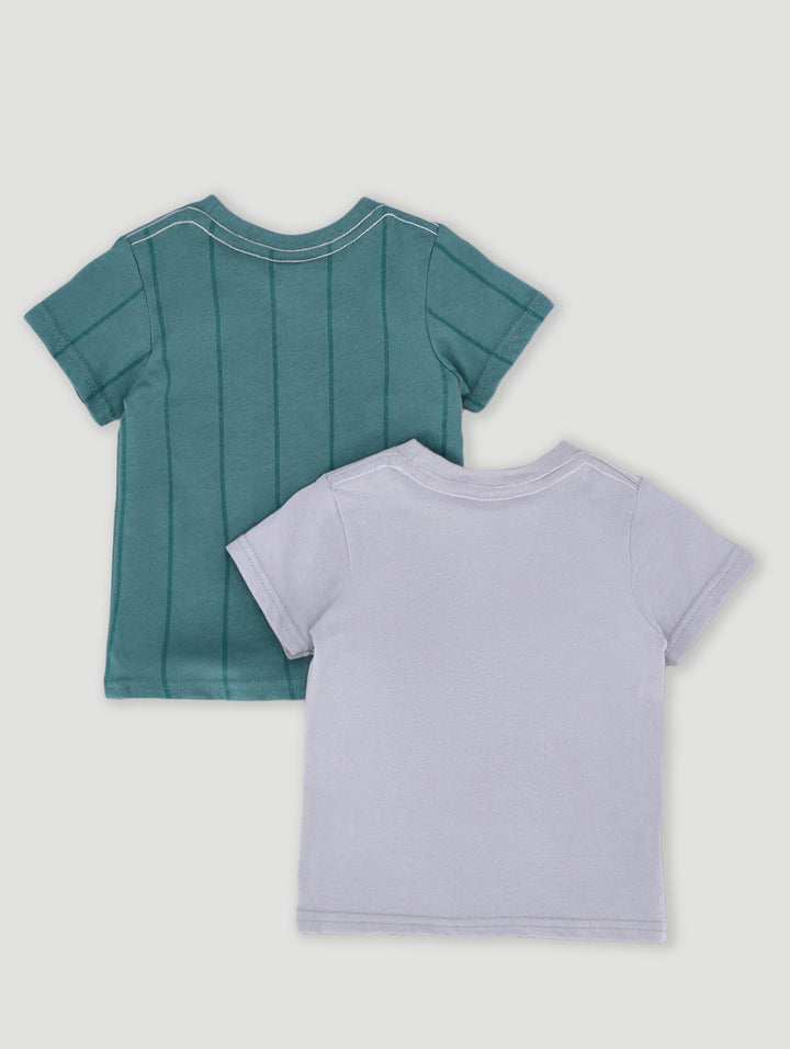 Baby Boys 2 Pack Baseball Dino Everyday Tees