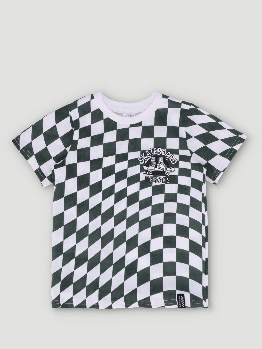 Pre-Boys Checker Board Fashion Tee - Green