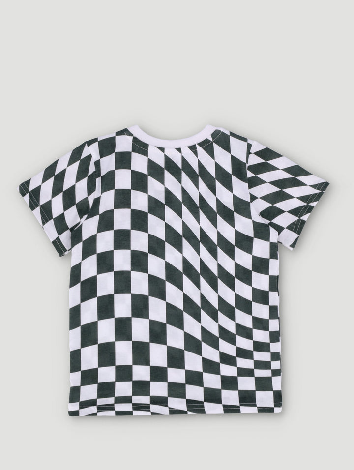 Pre-Boys Checker Board Fashion Tee - Green