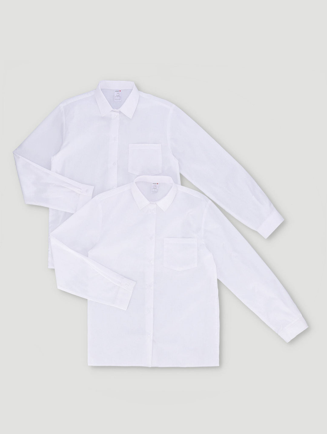 Girls 2 Pack Long Sleeve Shirts - White