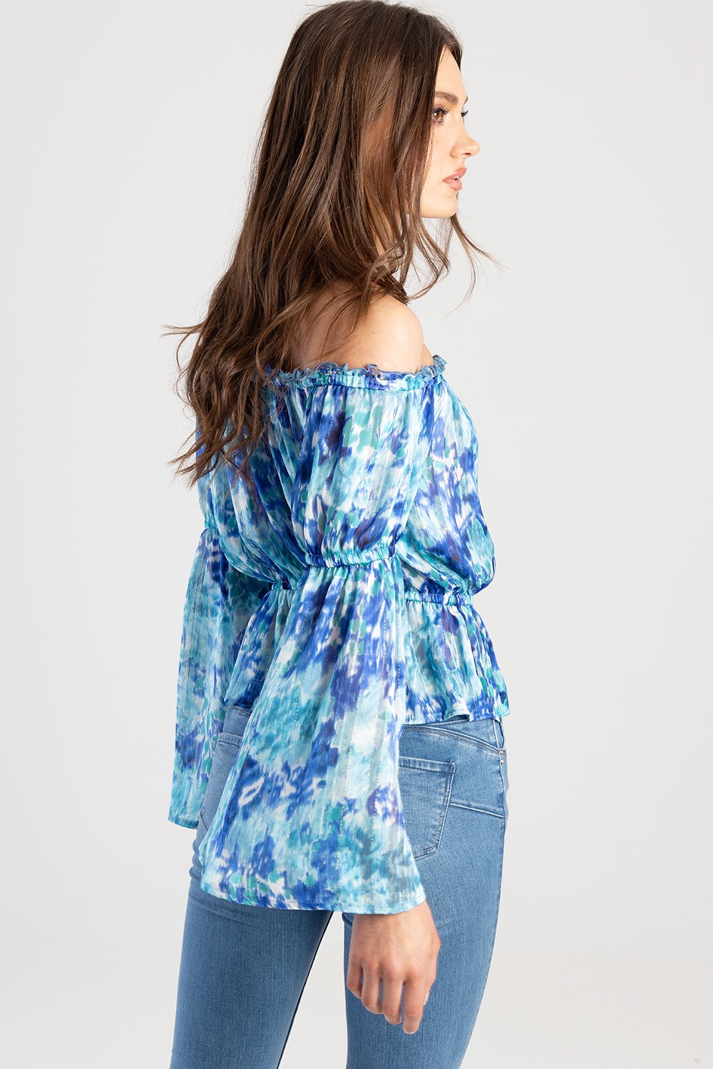 Bardot Blouse With Flare Sleeve