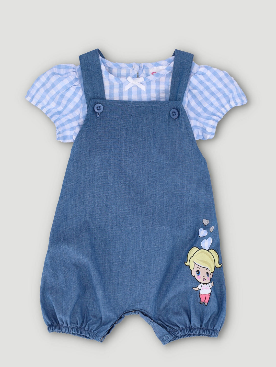 Baby Girls Barbie Dungaree Set Blue – Edgars