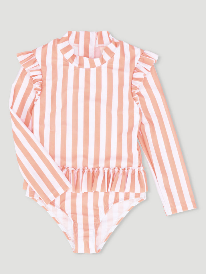 Keedo Baby Girls Stripe Swimsuit - Coral