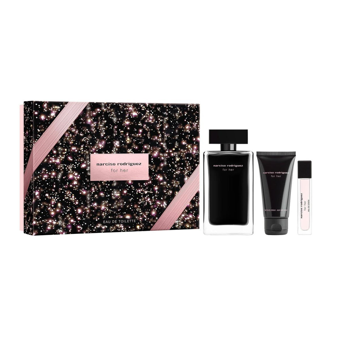 Narciso Rodriguez For Her  EDT 100ml + Body Lotion 50ml + Purse Spray 10ml