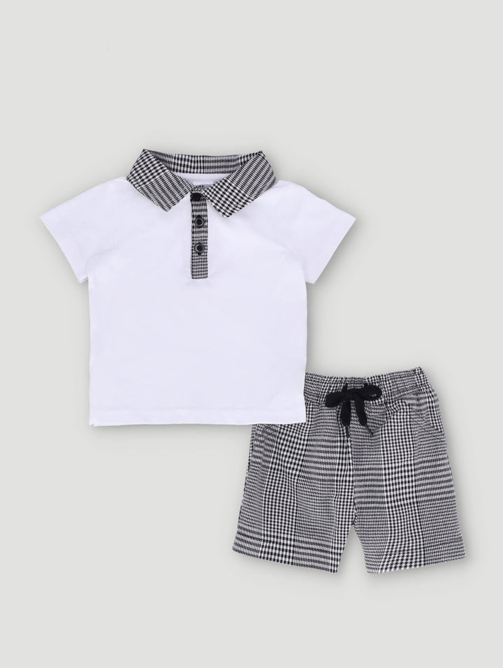 Baby Boys Occasion Twill Colour Block Set - White