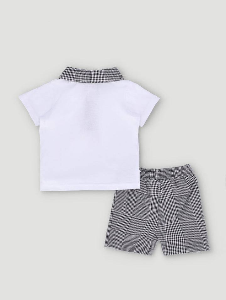 Baby Boys Occasion Twill Colour Block Set - White