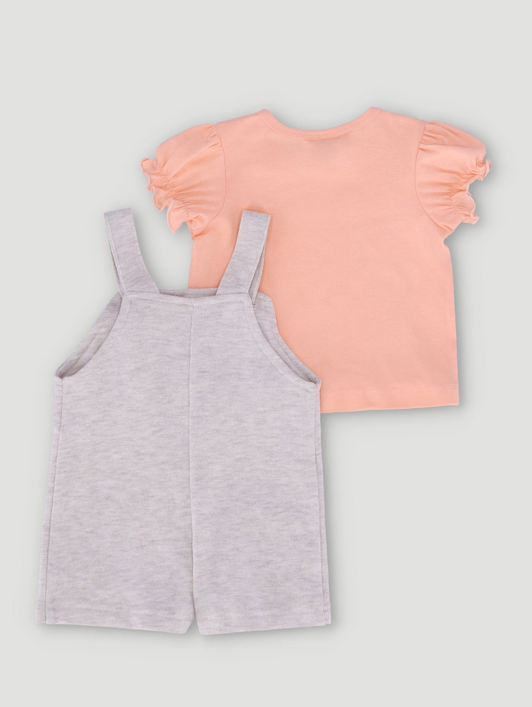 Baby Girls Thumper Fleece Dungaree Set - Grey