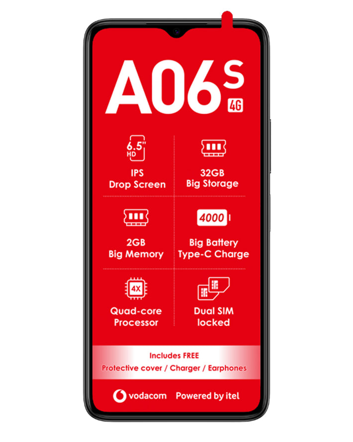 A06S 32GB 4G Dual Sim Black Cellphone