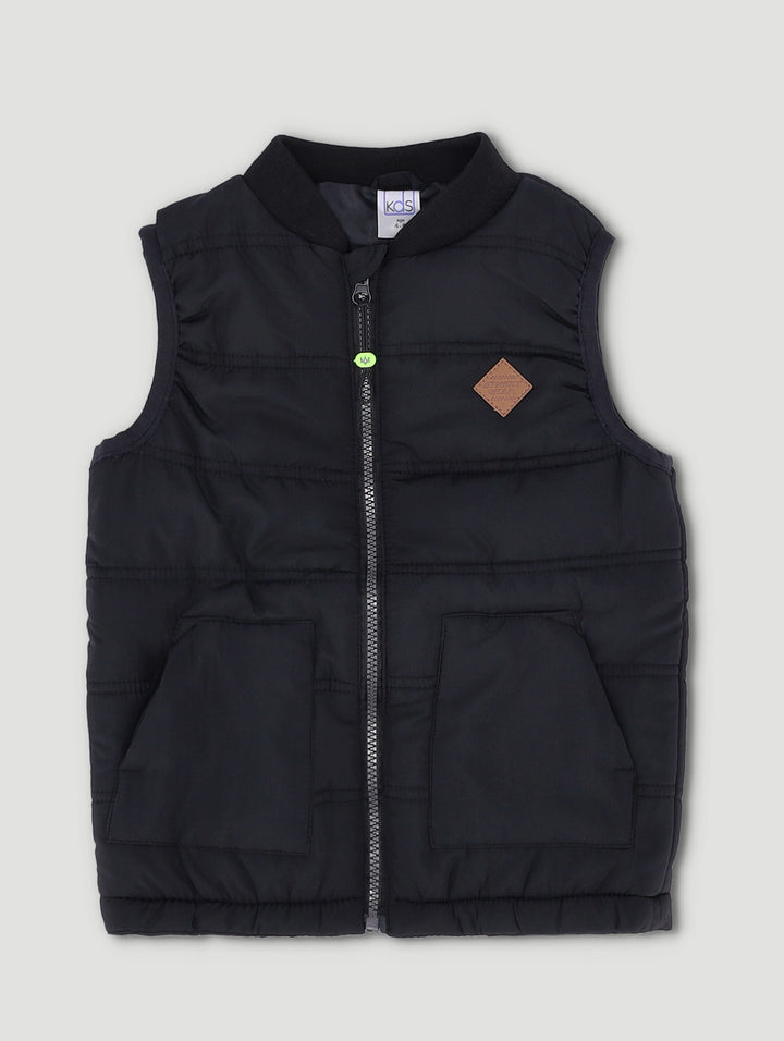 Pre-Boys Sleeveless Puffer Jacket - Black