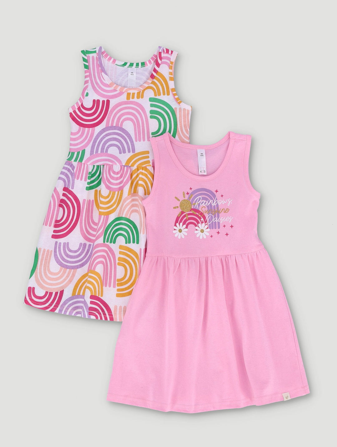 Pre-Girls 2 Pack Unicorn Rainbow Dress
