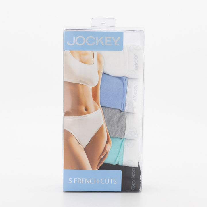 Ladies 5 Pack Cotton French Cut Plain