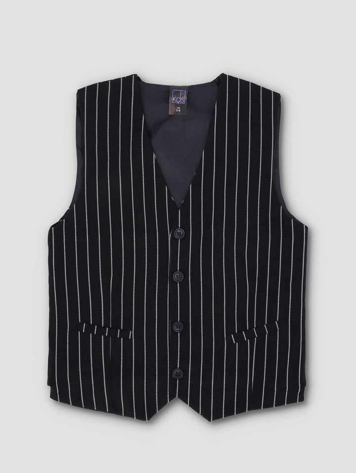 Pre-Boys Formal Waist Coat Jacket - Black/White