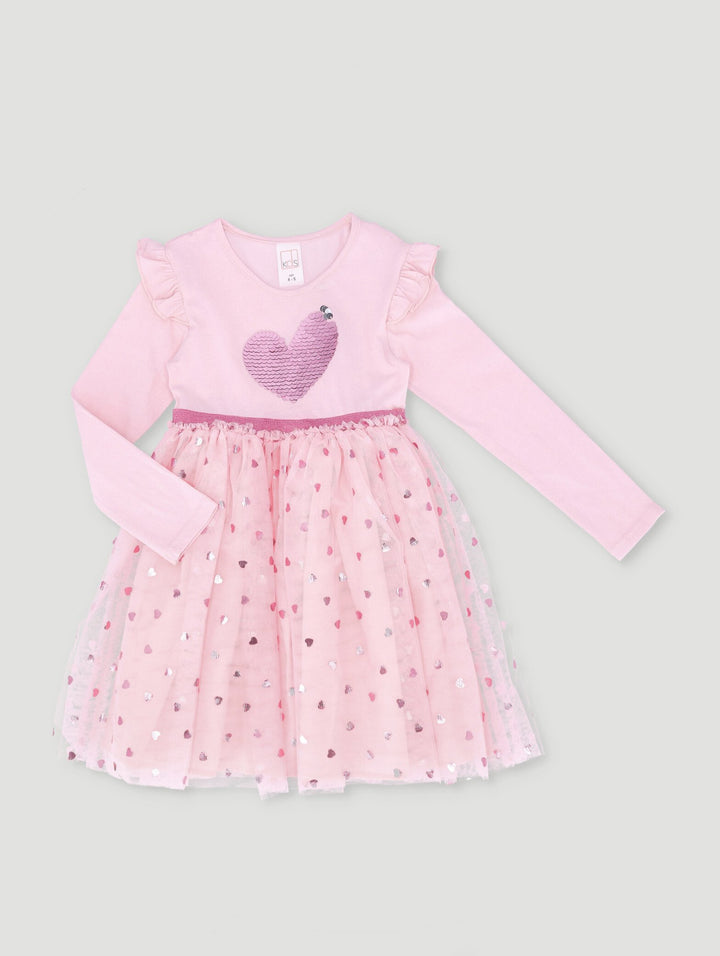 Pre-Girls Long Sleeve Valentine Dress